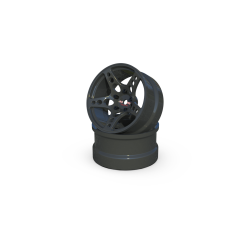 R-Fighter Wheels Offset 6mm Gunmetal (2pcs)